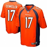 Nike Men & Women & Youth Broncos #17 Osweiler Orange Team Color Game Jersey,baseball caps,new era cap wholesale,wholesale hats